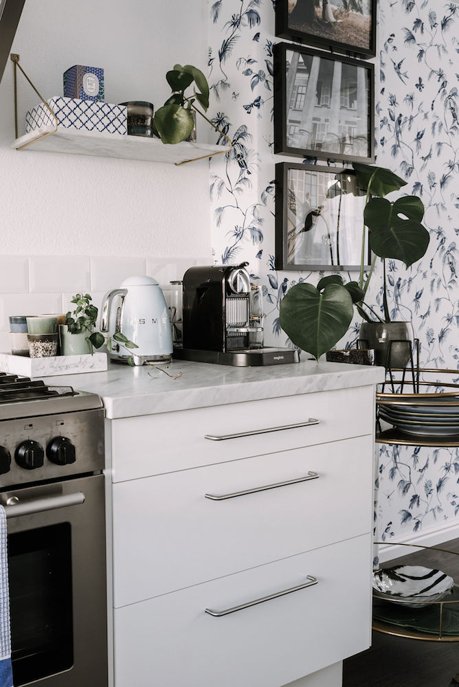 witte ikea keuken met marmer blad stone art house